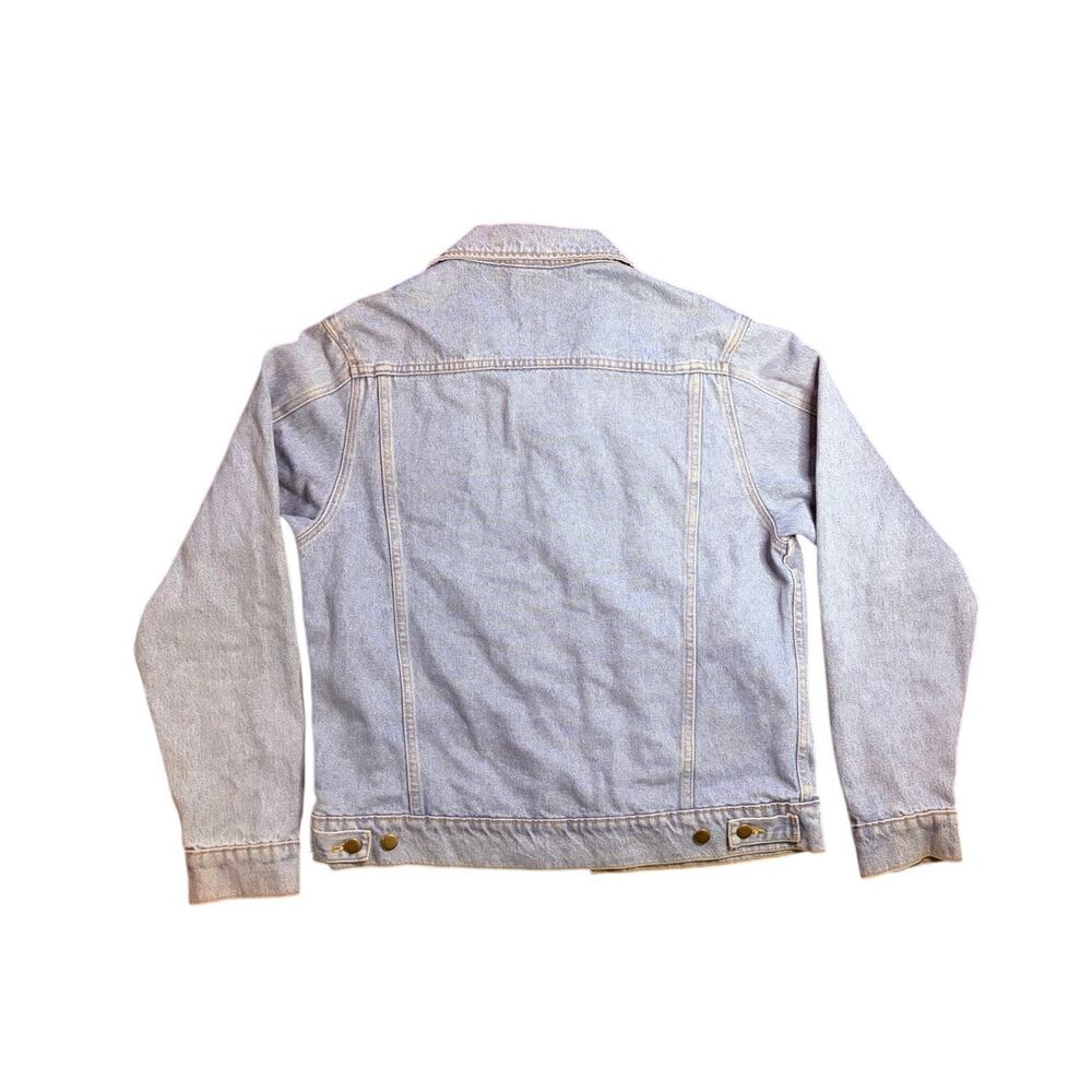 American Apparel Vintage Denim Jacket Large Blue Jean Trucker Jacket Unisex Y2K - Picture 10 of 10